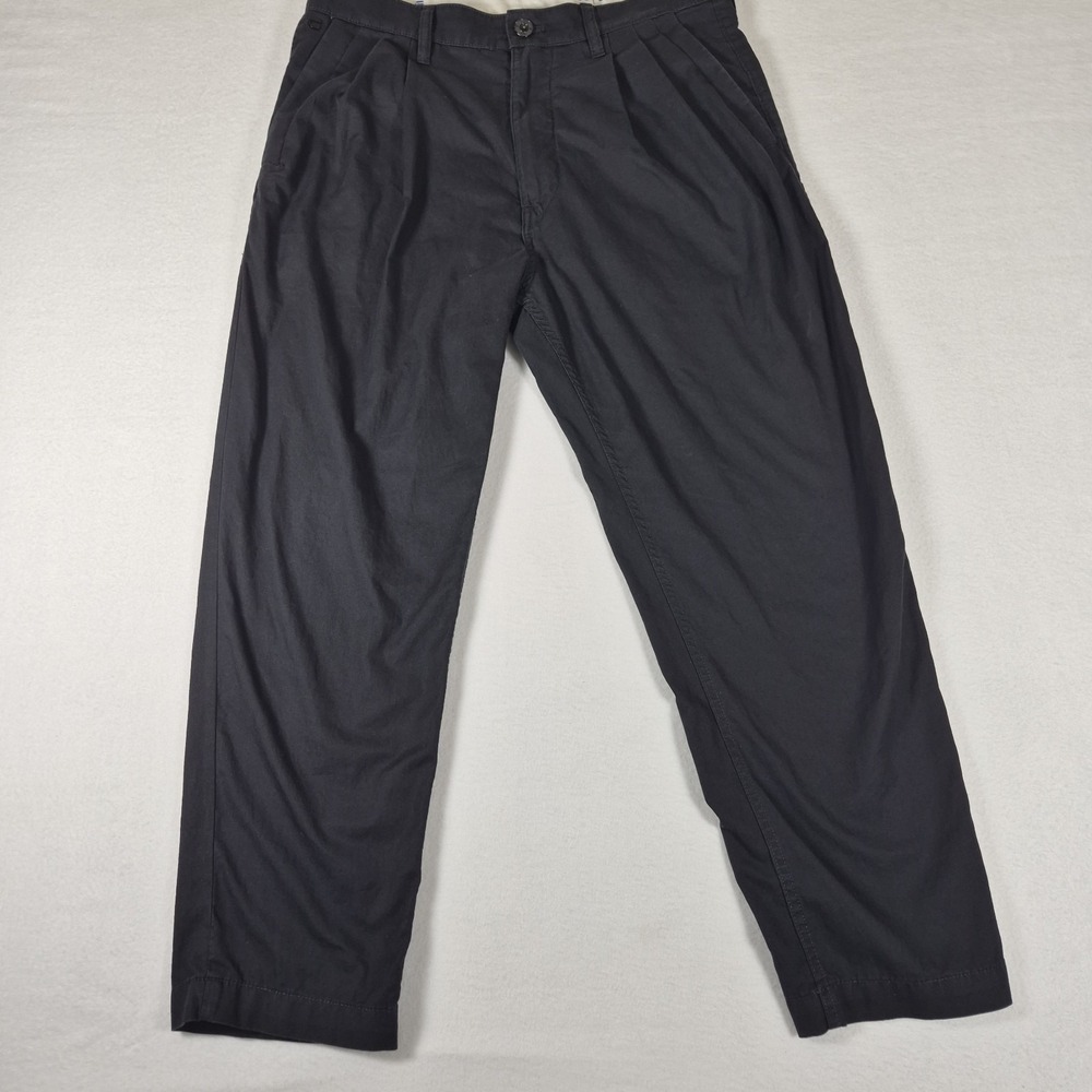 G-Star Raw Pleated Trousers Mens 33x32 Black (High Rise, Actual Inseam:27.25)